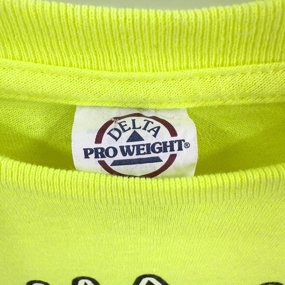 Delta Sturgis Motorcycle Rally Shirt Womens L Neon Yellow Short Sleeve Biker Top - Picture 4 of 10